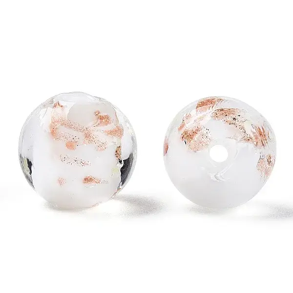 Luminous Handmade Gold Sand Lampwork Beads