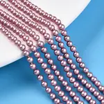 Baking Painted Pearlized Glass Pearl Bead Strands