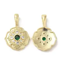 Brass Micro Pave Cubic Zirconia Pendants