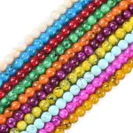 Baking Painted Glass Round Bead Strands