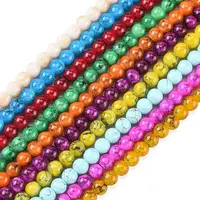 Baking Painted Glass Round Bead Strands