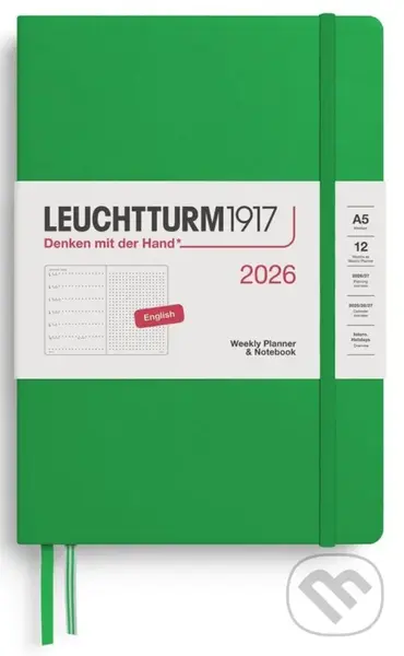 Weekly Planner & Notebook 2026 Medium (A5) Spring Leaf - tečkovaný,Weekly Planner & Notebook 2026 Medium (A5) Spring Leaf - tečkovaný