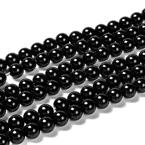 Natural Eyeless Obsidian Beads Strands