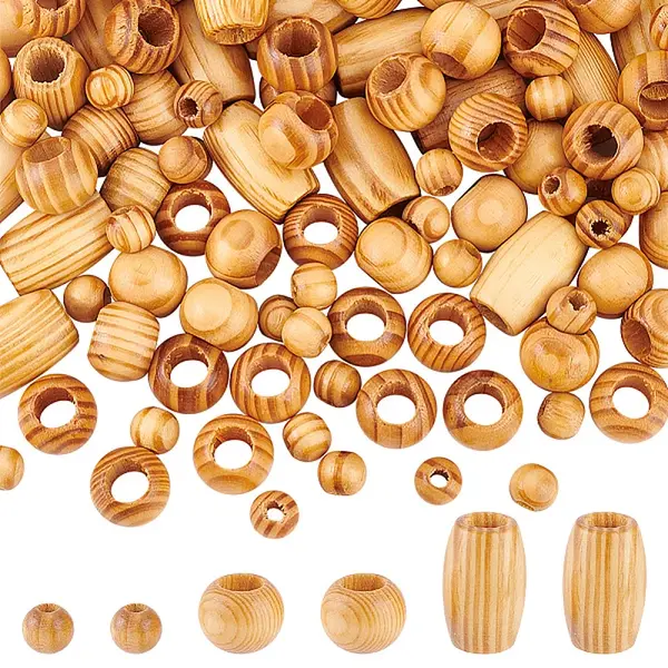 3 Styles Wood Beads