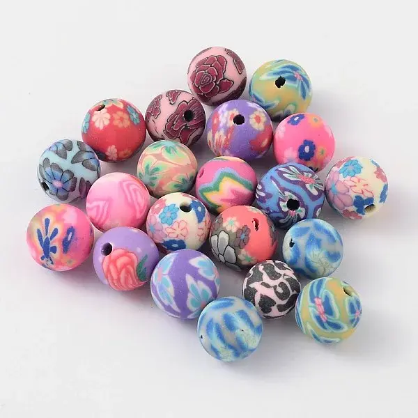 8mm Handmade Polymer Clay Beads