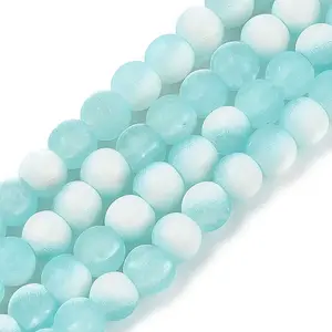 Frosted Crackle Glass Beads Strands