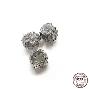 Rhodium Plated 925 Sterling Silver Beads