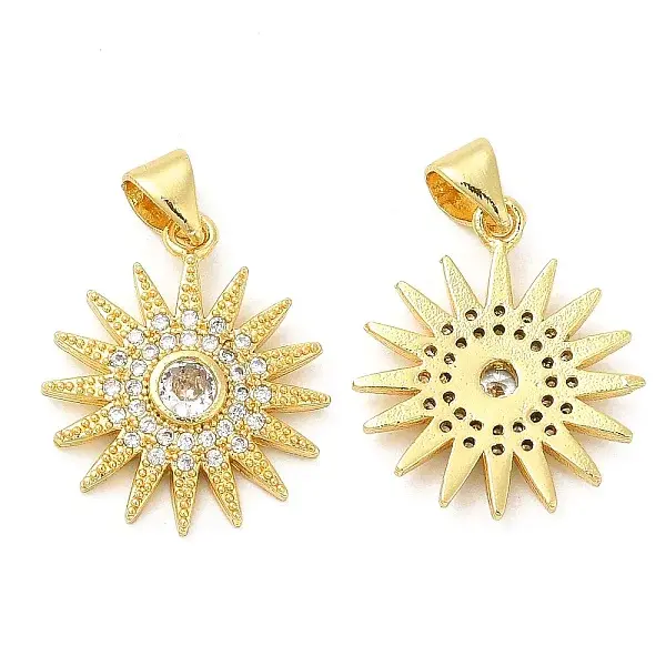 Brass Micro Pave Cubic Zirconia Pendants