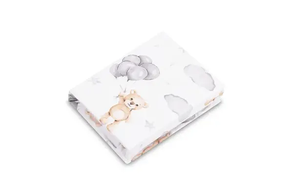 SENSILLO Prostěradlo do postýlky 60x120, bavlna, Medvídek šedý