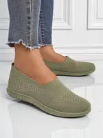 Resti Gaia Verde Women's Moccasins – Comfortable Green Fabric Flat Shoes