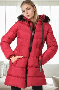 Z9764 DEWBERRY WOMEN'S COAT-BURGUNDY