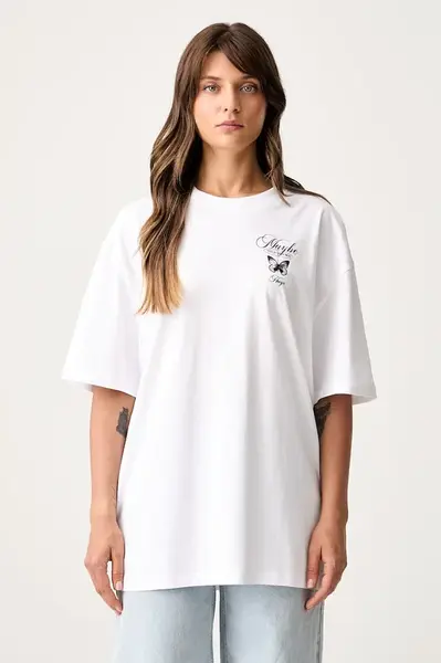 HUGO Blue tričko dámské bavlněné Oversized Tee_B_15
