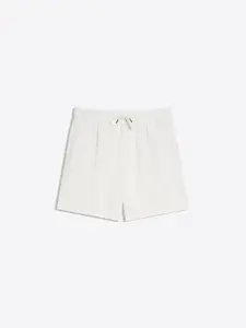 Bershka Plisované nohavice  biela