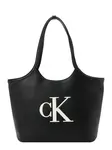 Calvin Klein Shopper 'Contrast Monogram Tote'  čierna / biela