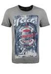 Key Largo Tričko 'Fast'  modrá denim / sivá / červená / biela