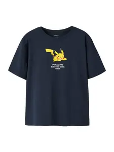 NAME IT Tričko 'NKMJyk Pokemon'  tmavomodrá / hnedá / žltá / biela