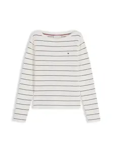 TOMMY HILFIGER Sveter  slonová kosť / námornícka modrá