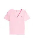 TOMMY HILFIGER Tričko 'Flag Embroidery Slim'  ružová