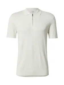 DAN FOX APPAREL Tričko 'Ricardo'  šedobiela