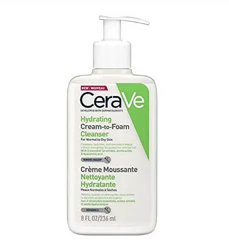CeraVe Čisticí pěnicí krém (Hydrating Cream-to-Foam Cleanser) 236 ml