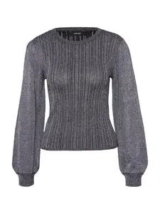 Vero Moda Petite Sveter 'VMTALIA'  čierna / strieborná