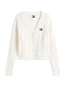 Tommy Jeans Kardigán  biela