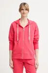 DKNY mikina na zips s kapucňou dámska bavlnená