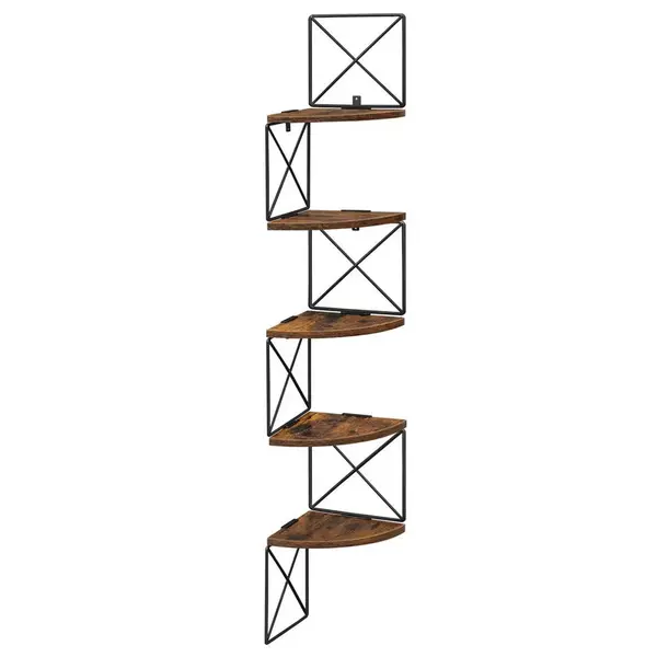 Boxxx REGÁL, černá, hnědá, železo, recyklované dřevo, 20/127,5/20 cm