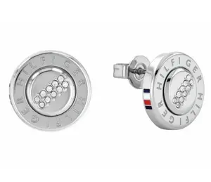 Tommy Hilfiger Ocelové náušnice pecky s krystaly 2780612