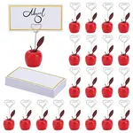 20Pcs Apple Wood & Iron Name Card Holders