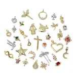 Brass Micro Pave Cubic Zirconia Pendants & Connector Finding Kits