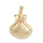 Brass Micro Pave Clear Cubic Zirconia Pendants