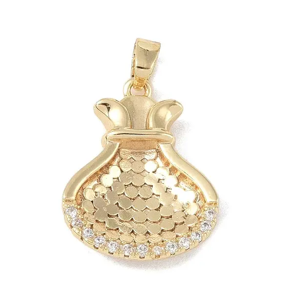 Brass Micro Pave Clear Cubic Zirconia Pendants