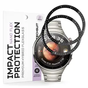 Techsuit Nano Flex, Huawei Watch 4 Pro, 2 kusy, černé
