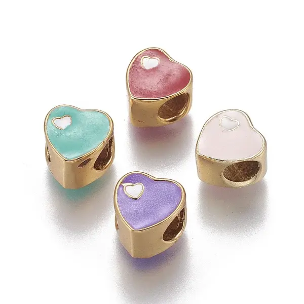 Brass Enamel European Beads