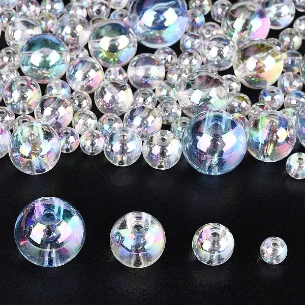 100G 4 Styles Transparent Acrylic Beads
