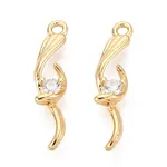 Brass Micro Pave Clear Cubic Zirconia Pendants