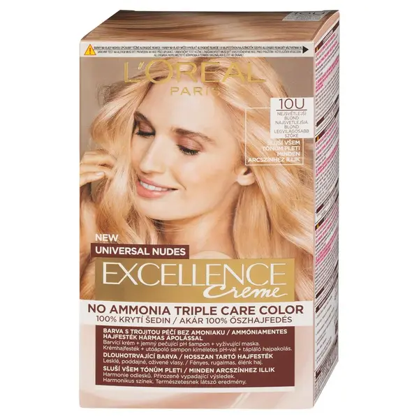 Permanentní barva Loréal Excellence Universal Nudes 10U nejsvětlejší blond - L’Oréal Paris + dárek zdarma