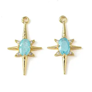 Brass Micro Pave Cubic Zirconia Pendants