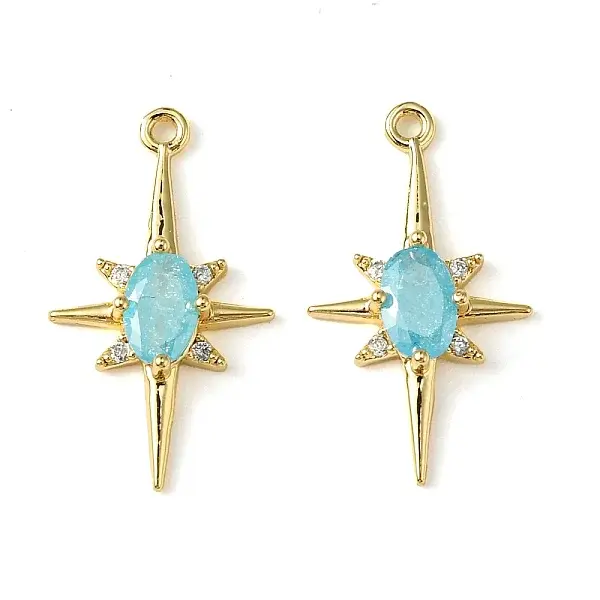 Brass Micro Pave Cubic Zirconia Pendants