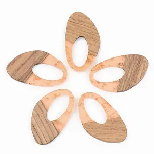 Transparent Resin & Walnut Wood Pendants