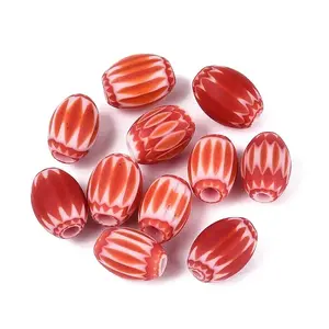 Handmade Millefiori Glass Barrel Beads