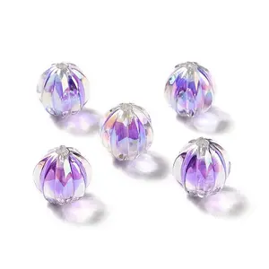 Two Tone UV Plating Rainbow Iridescent Acrylic Beads