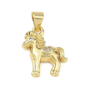 Brass Micro Pave Clear Cubic Zirconia Pendants