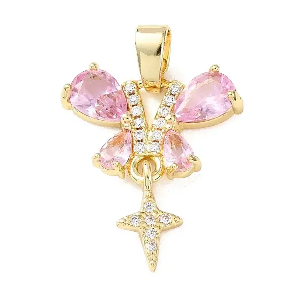 Brass Micro Pave Cubic Zirconia Pendants