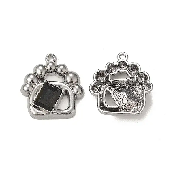 Rack Plating Alloy Glass Pendants