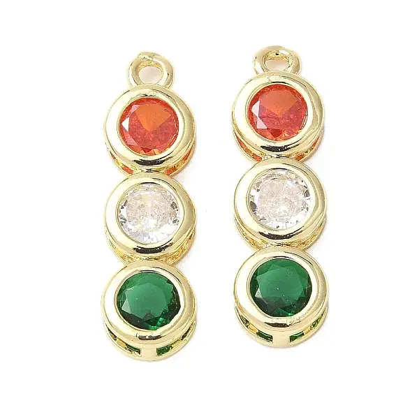 Brass Micro Pave Cubic Zirconia Pendants