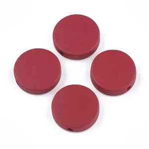 Painted Natural Wood Beads