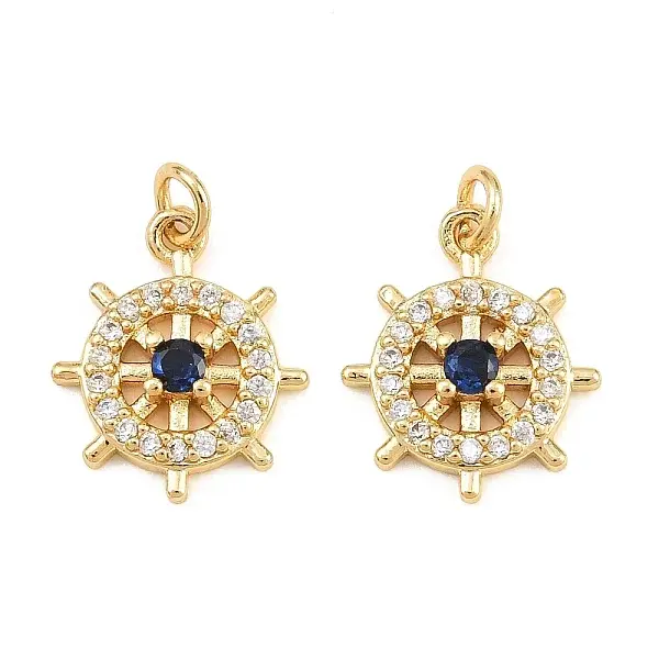 Brass Micro Pave Cubic Zirconia Charms