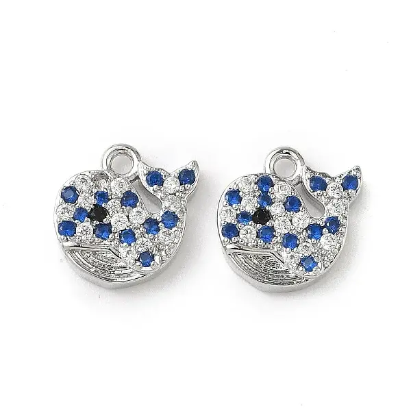 Brass Micro Pave Cubic Zirconia Pendants